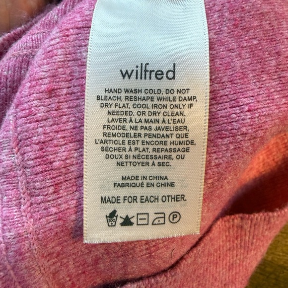 Aritzia Pink Wilfred Sicily Sweater Tank Top Size S Small Cashmere Wool Blend - Picture 7 of 9